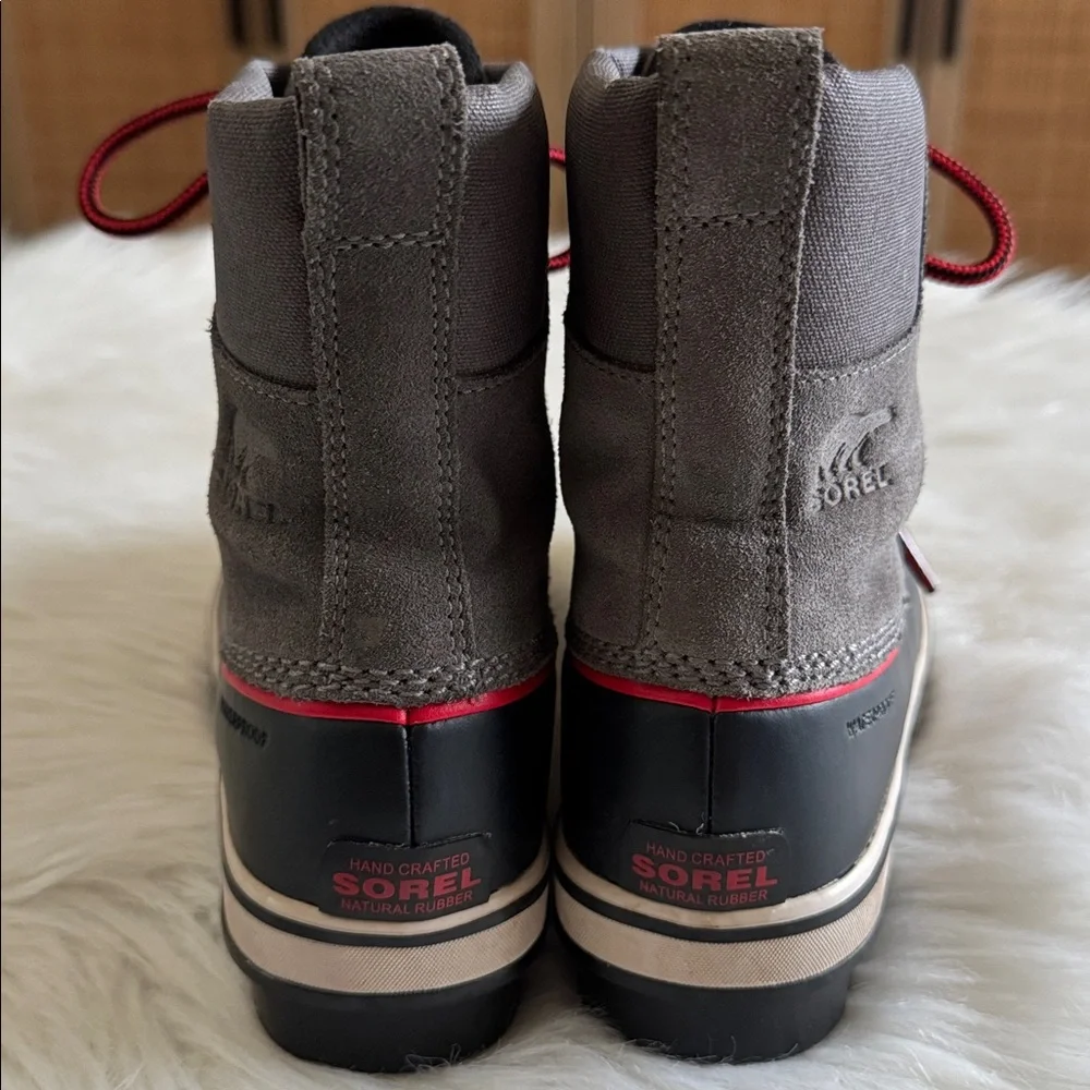 Sorel Big Kids Slimpack Lace Waterproof Winter Snow Gray & Black Boots Size 4